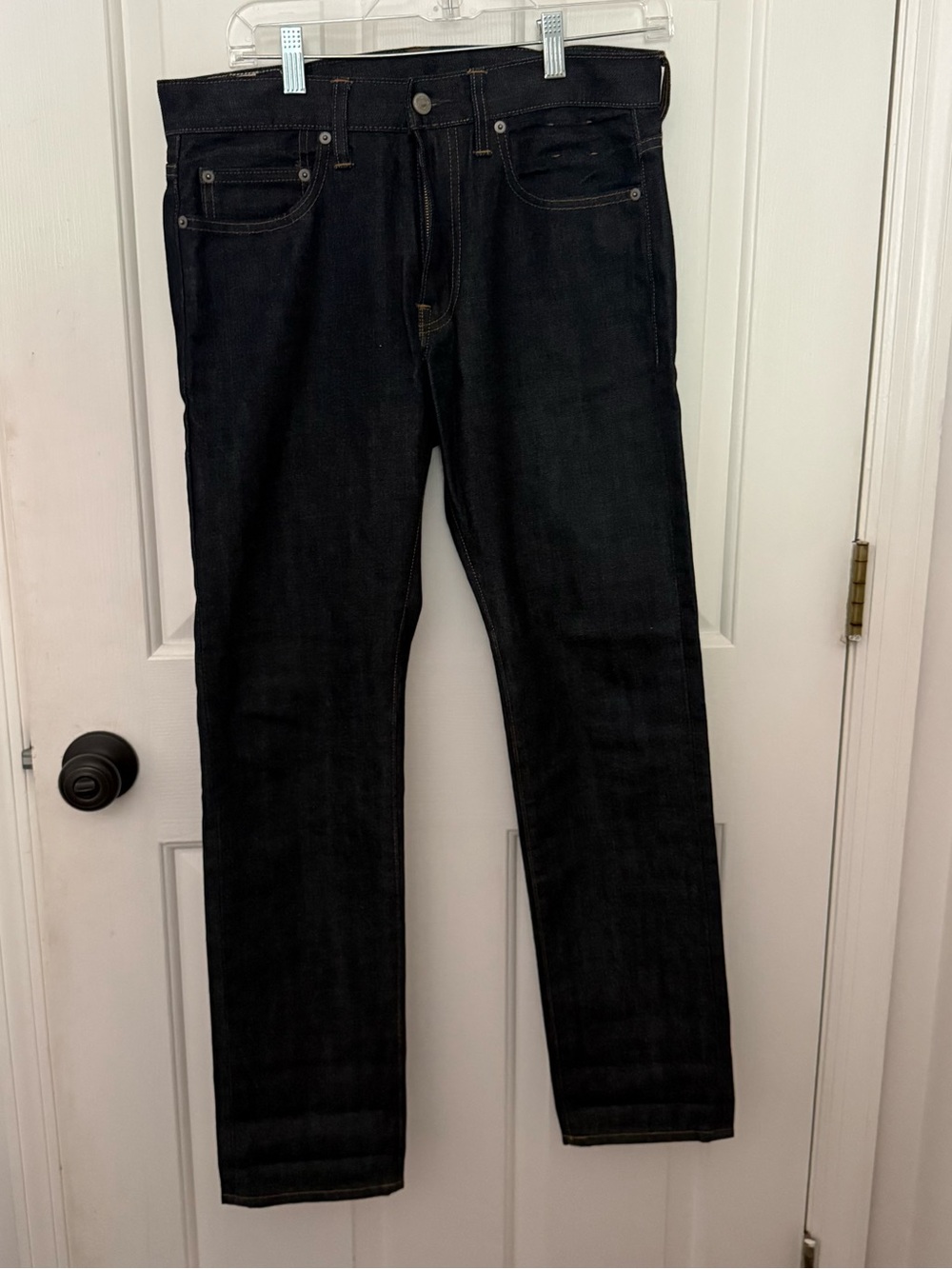 J. Crew Men's Slim Straight Blue Jeans in Dark Wash